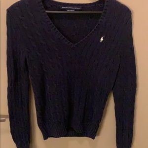 Ralph Lauren Sport cable knit navy sweater